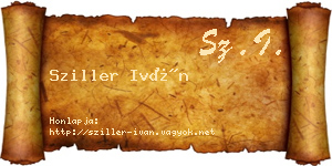 Sziller Iván névjegykártya