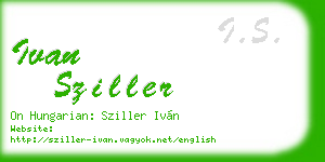 ivan sziller business card